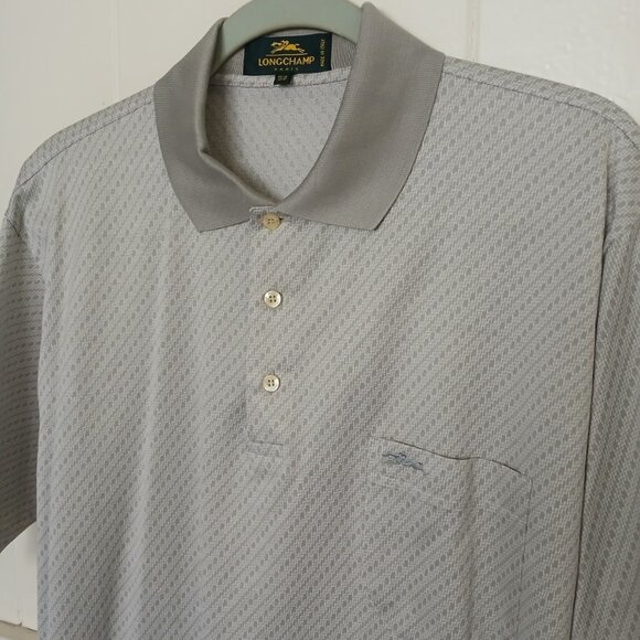 Vintage Longchamp Paris Shirt Polo Men's 52 Logo Short Sleeve Cotton Made Italy - Picture 3 of 9